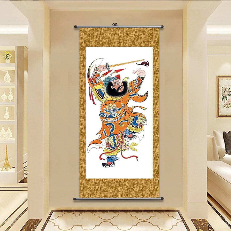 Amazon.co.jp: 端午の節句画掛軸-鍾馗/鍾馗様 天師鍾馗 人物画 床の間