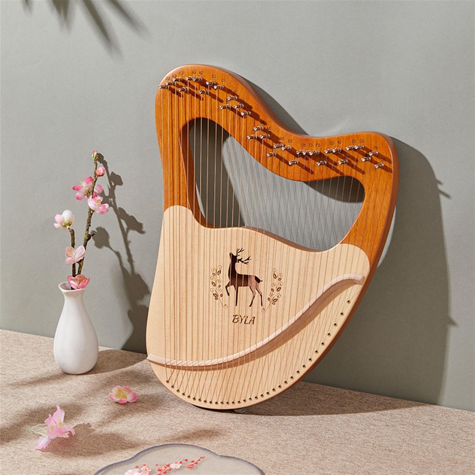 Amazon.co.jp: KKRAUS 27弦 ライアーハープ 初心者 32弦 ポータブル