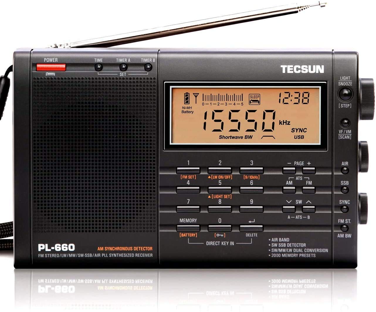 Amazon.co.jp: TECSUN PL-660 (黒) FM/LW/MW/SW/AIR エアバンド BCL