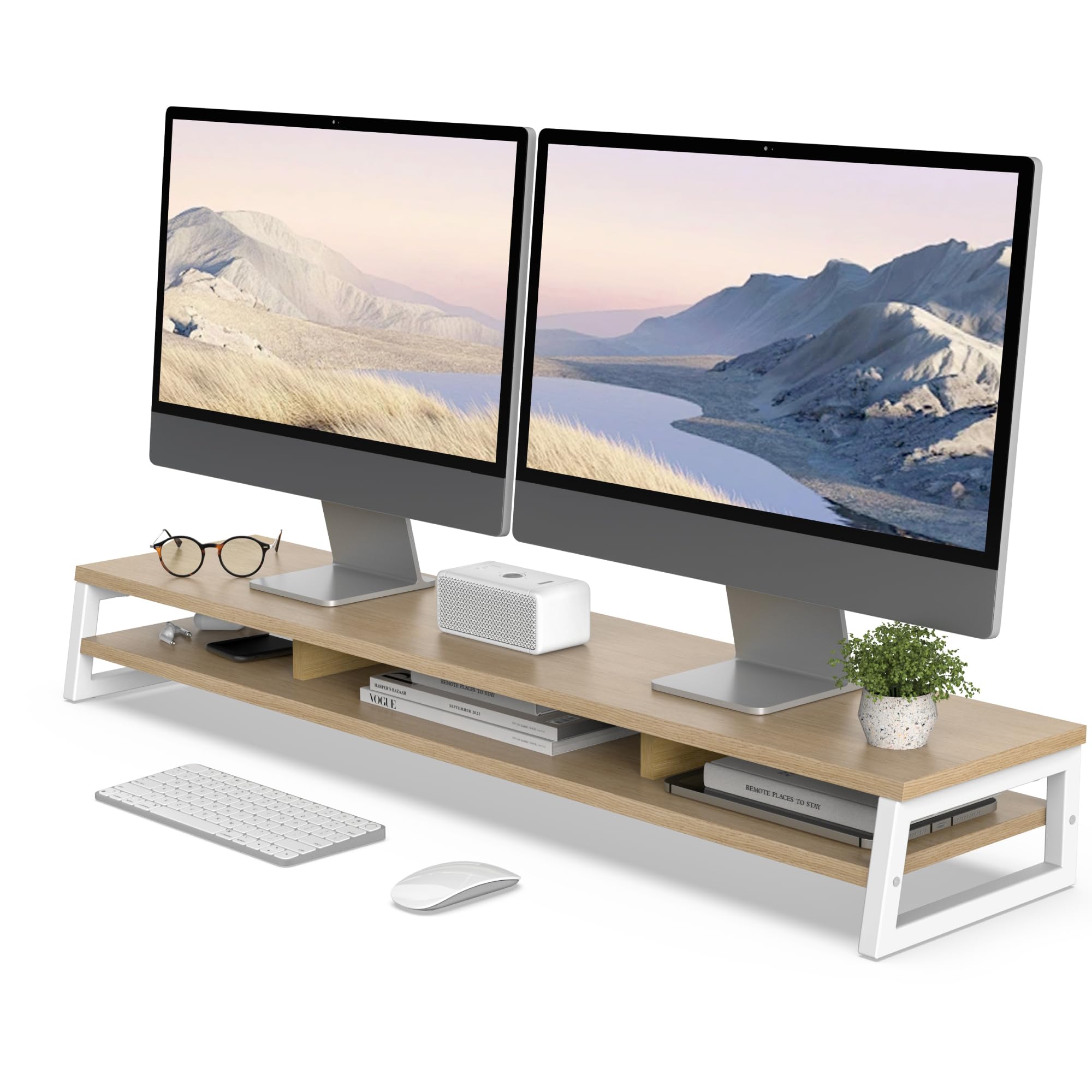 Amazon.co.jp: Fenge モニター台 卓上 デスクシェルフ モニター