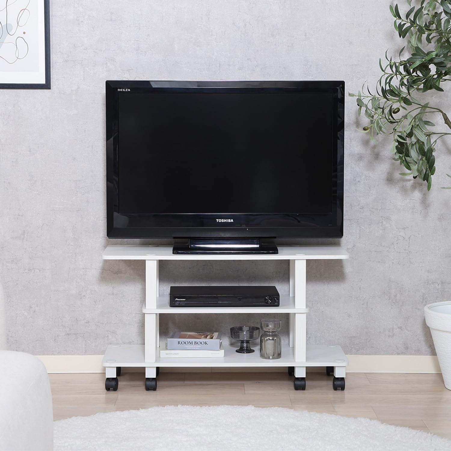 Amazon.co.jp: 不二貿易 キャスター付きテレビ台 コーナータイプ 工具