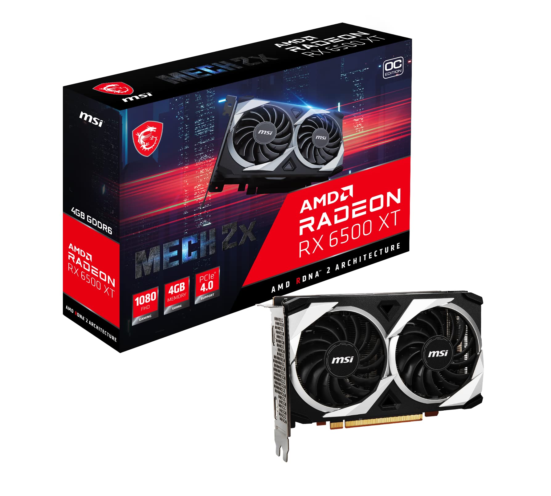 Amazon | MSI Radeon RX 6500 XT MECH 2X 4G OC グラフィックスボード