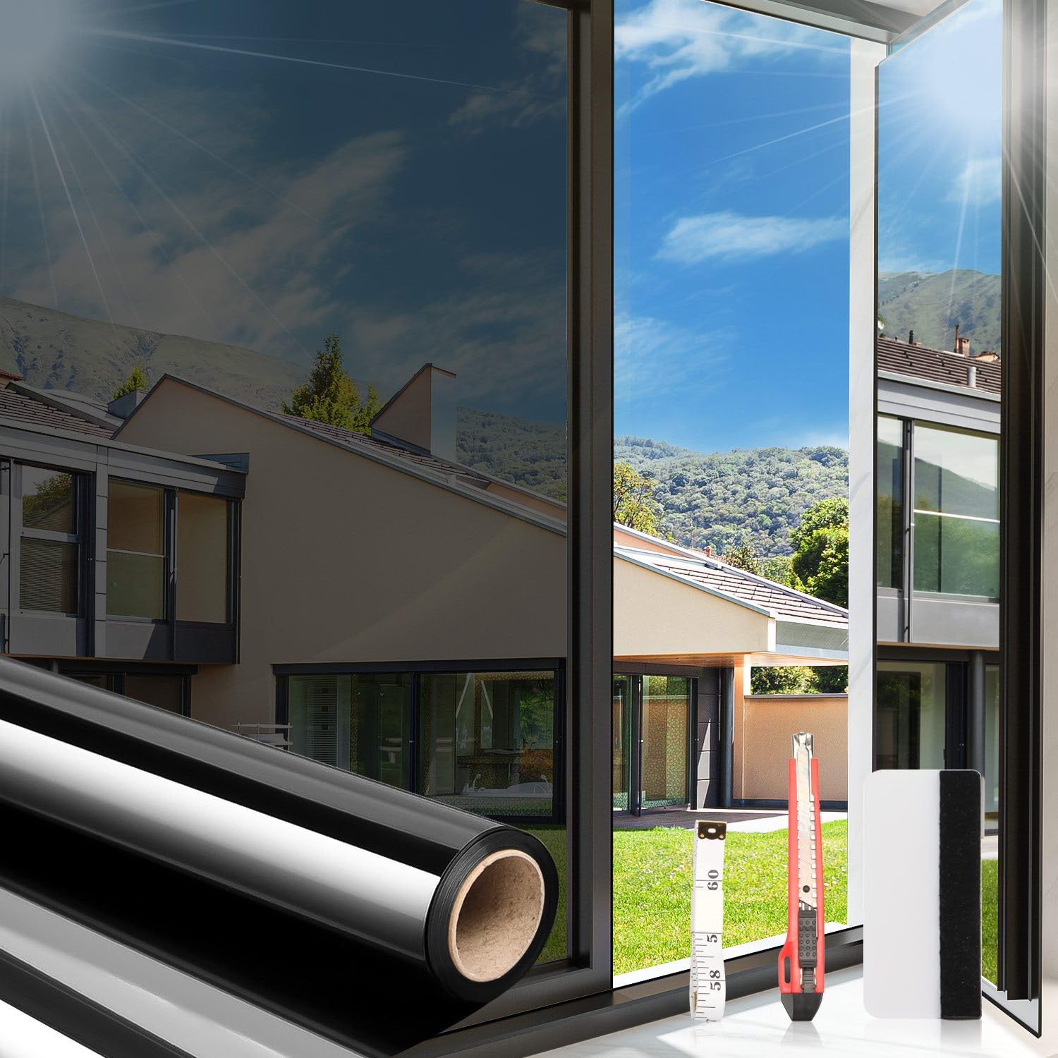 Amazon.com: Arthome 23.6 Inch x 15.1 Feet, Black Silver One Way