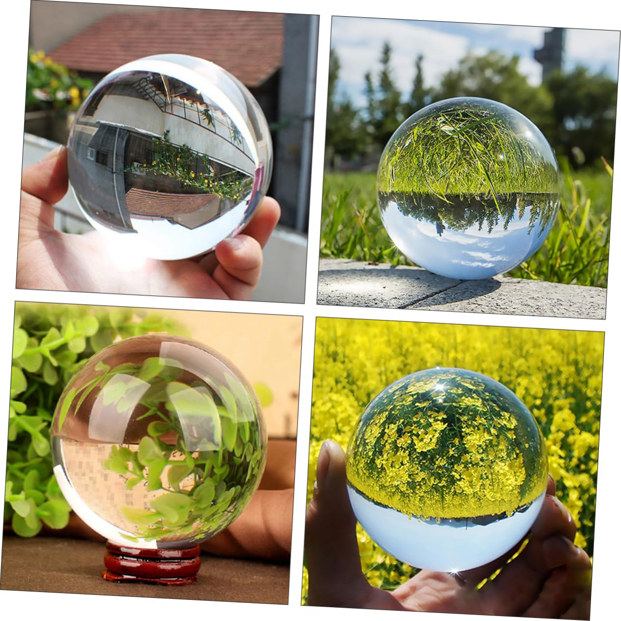 Amazon | Angoily 透明なガラス玉 反射ボール ボール球 水晶玉球 写真