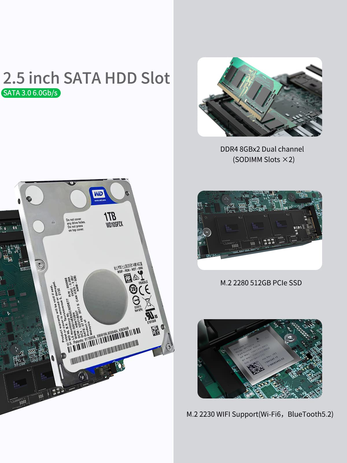 Amazon.co.jp: ミニPC AMD Ryzen 5 5625U DDR4 16GB 512GB NVMe SSD