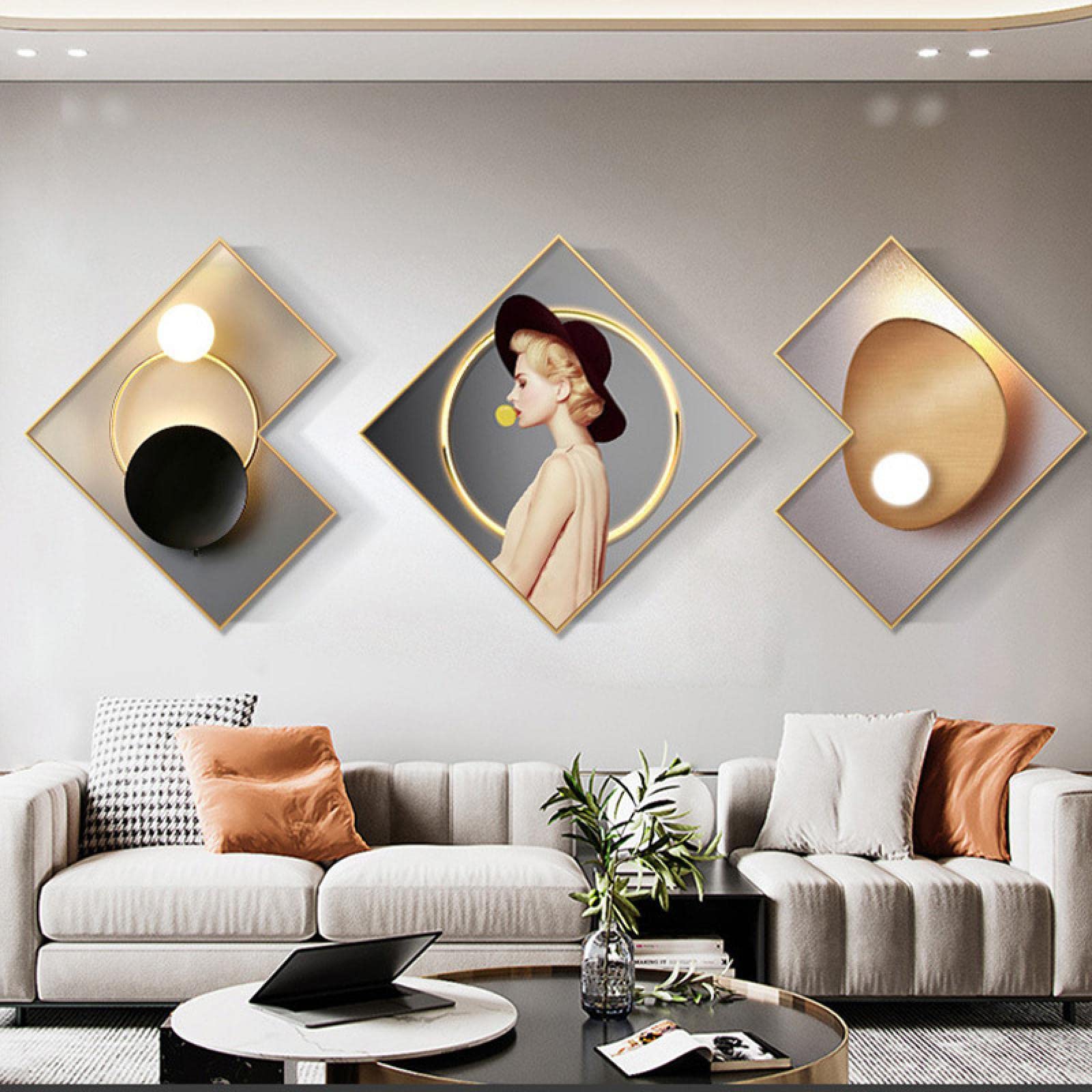 Amazon.co.jp: リビングルームの装飾絵画 モダンでシンプルで豪華な