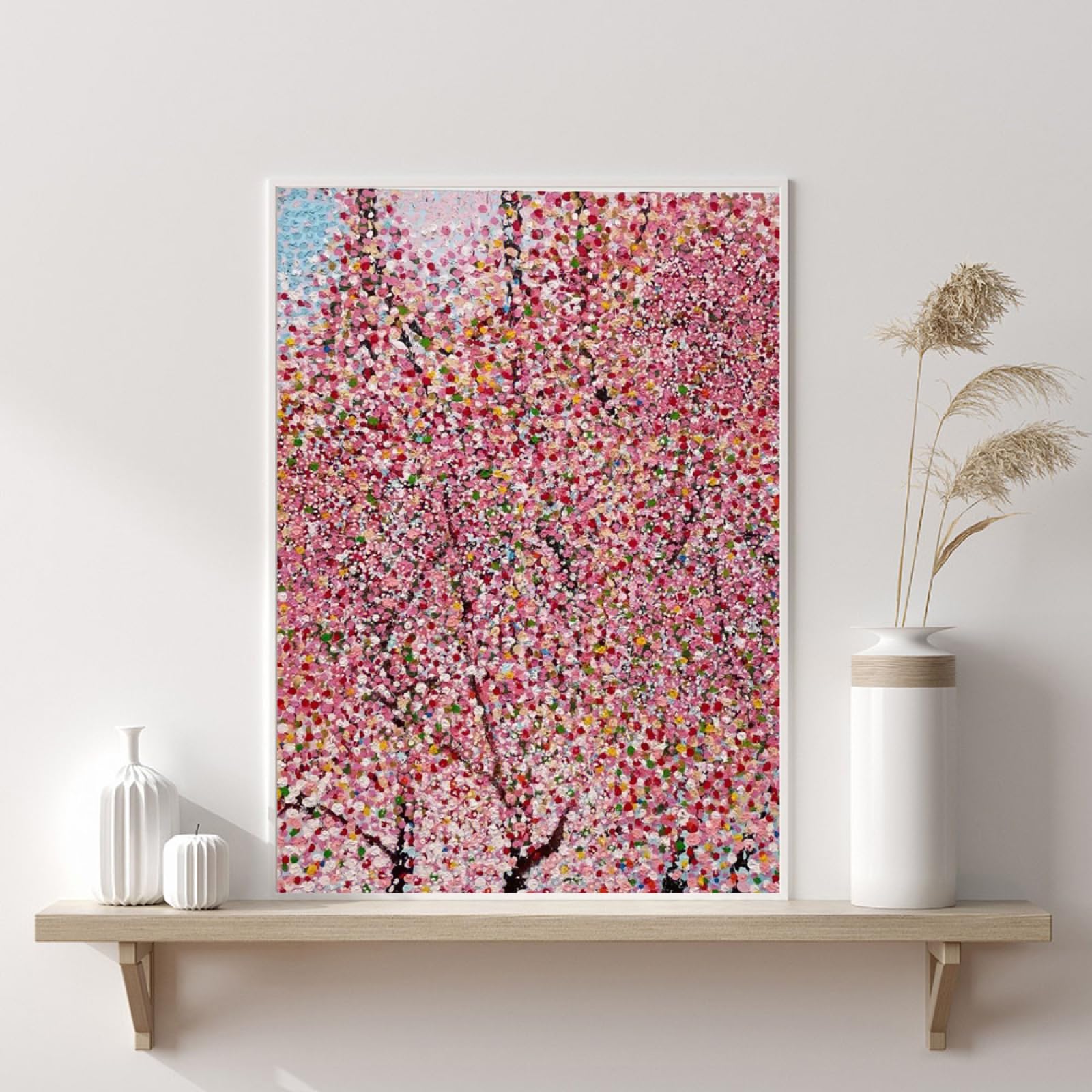 Amazon.co.jp: ダミアン・ハースト 桜ポスター ピンク レッド ドット