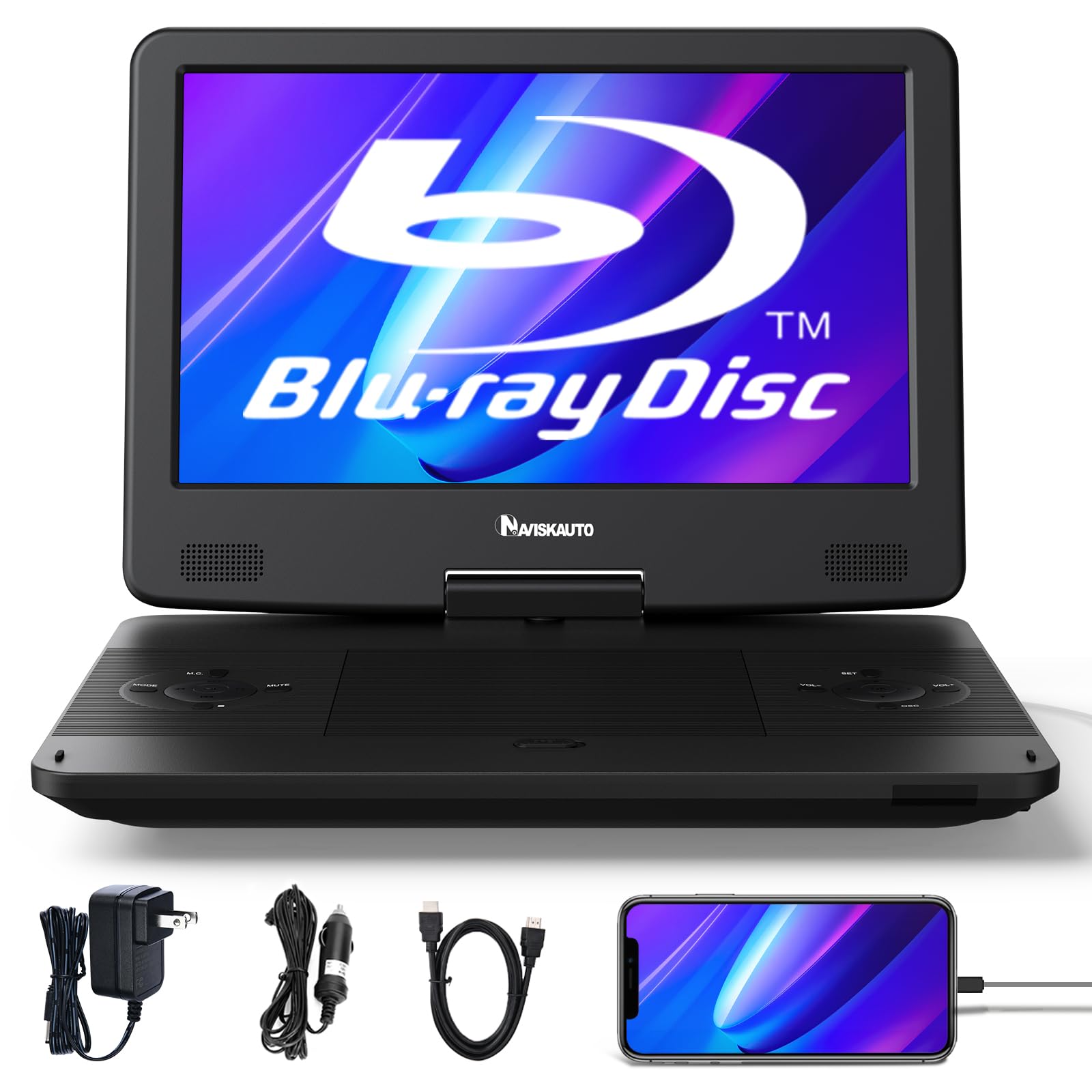 Amazon | 13.3インチ ポータ | NAVISKAUTO | ポータブルブルーレイ