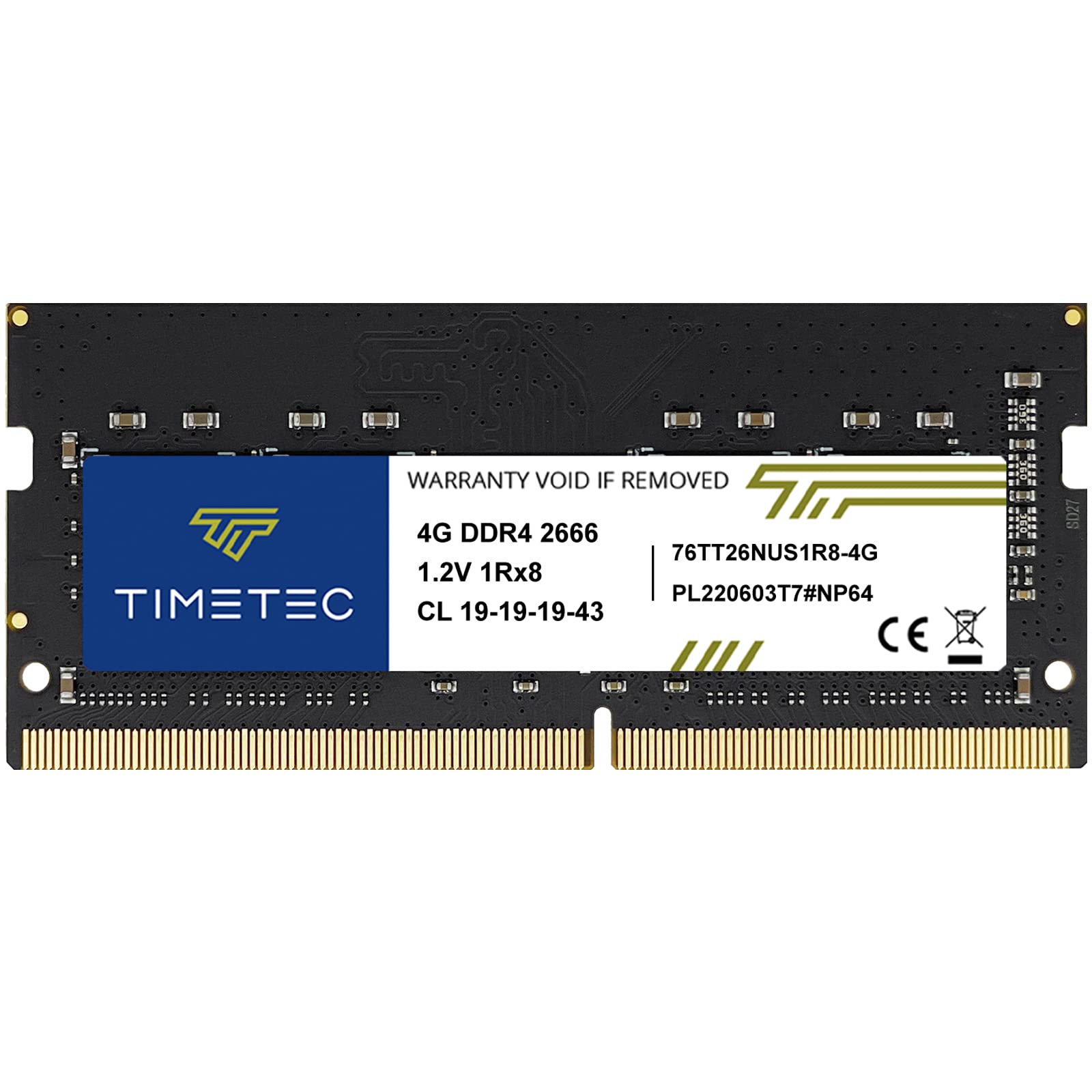 Timetec 4GB DDR4 2666 MHz PC4-21300 Non-ECC Unbuffered 1,2 V CL19