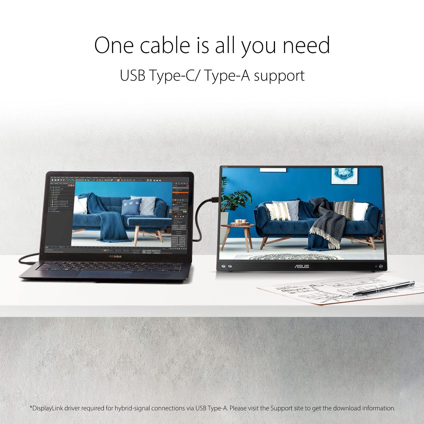 Amazon.co.jp: ASUS ZenScreen 15.6インチ 1080P ポータブルモニター