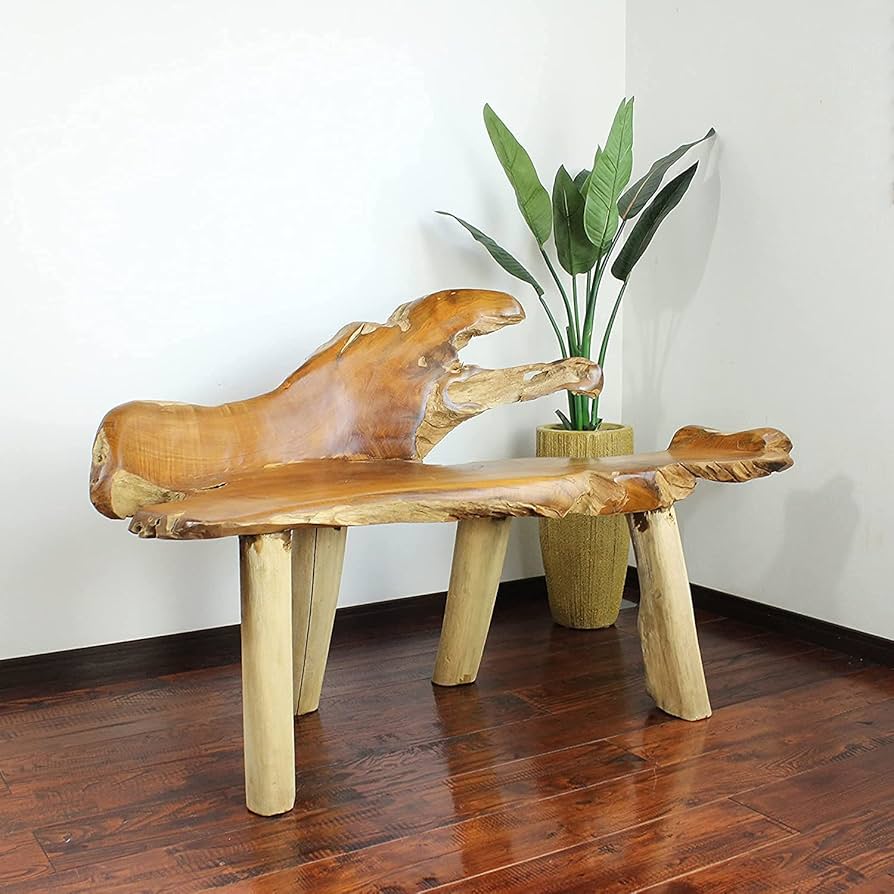 Amazon.co.jp: 天然木ベンチ ナチュラル 一点もの 木製 ダイニング