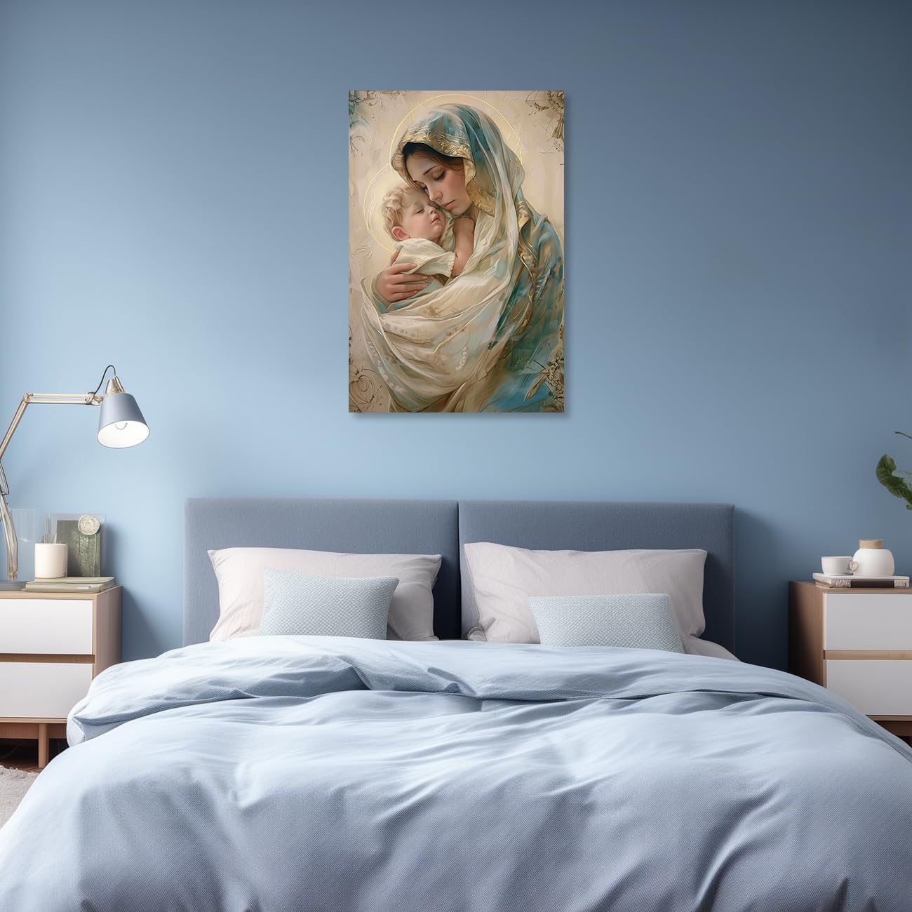 Amazon.co.jp: ZQQART 聖母マリア キャンバスアートプリント 母マリア