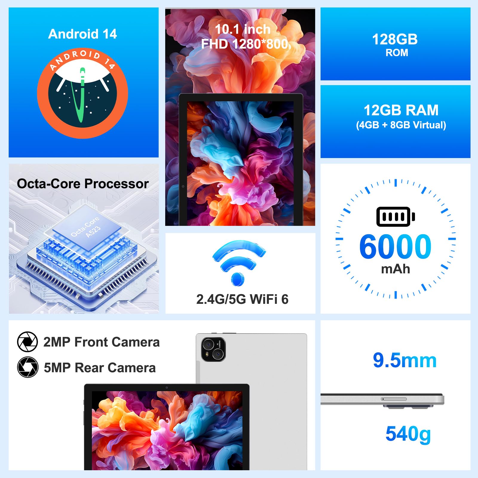 Amazon.co.jp: ATMPC タブレット、10インチ Android 14 タブレット