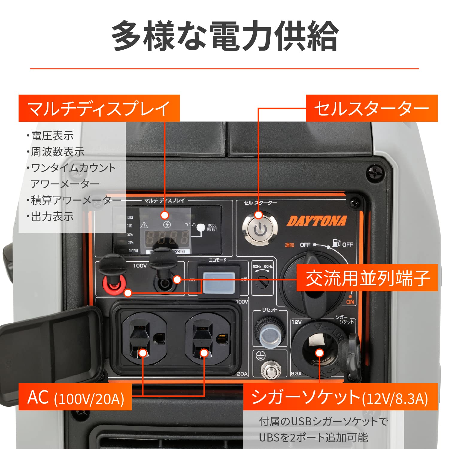 Amazon.co.jp: デイトナ(Daytona) ガソリン発電機 家庭用 セル