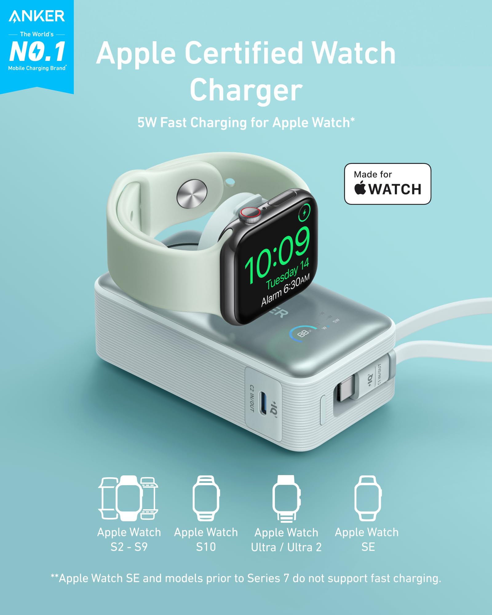 Amazon.com: Anker MagGo Power Bank for Apple Watch, Officially