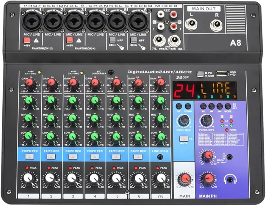 Amazon.co.jp: 音声ミキサー 8 チャンネル DJ サウンドミキシング