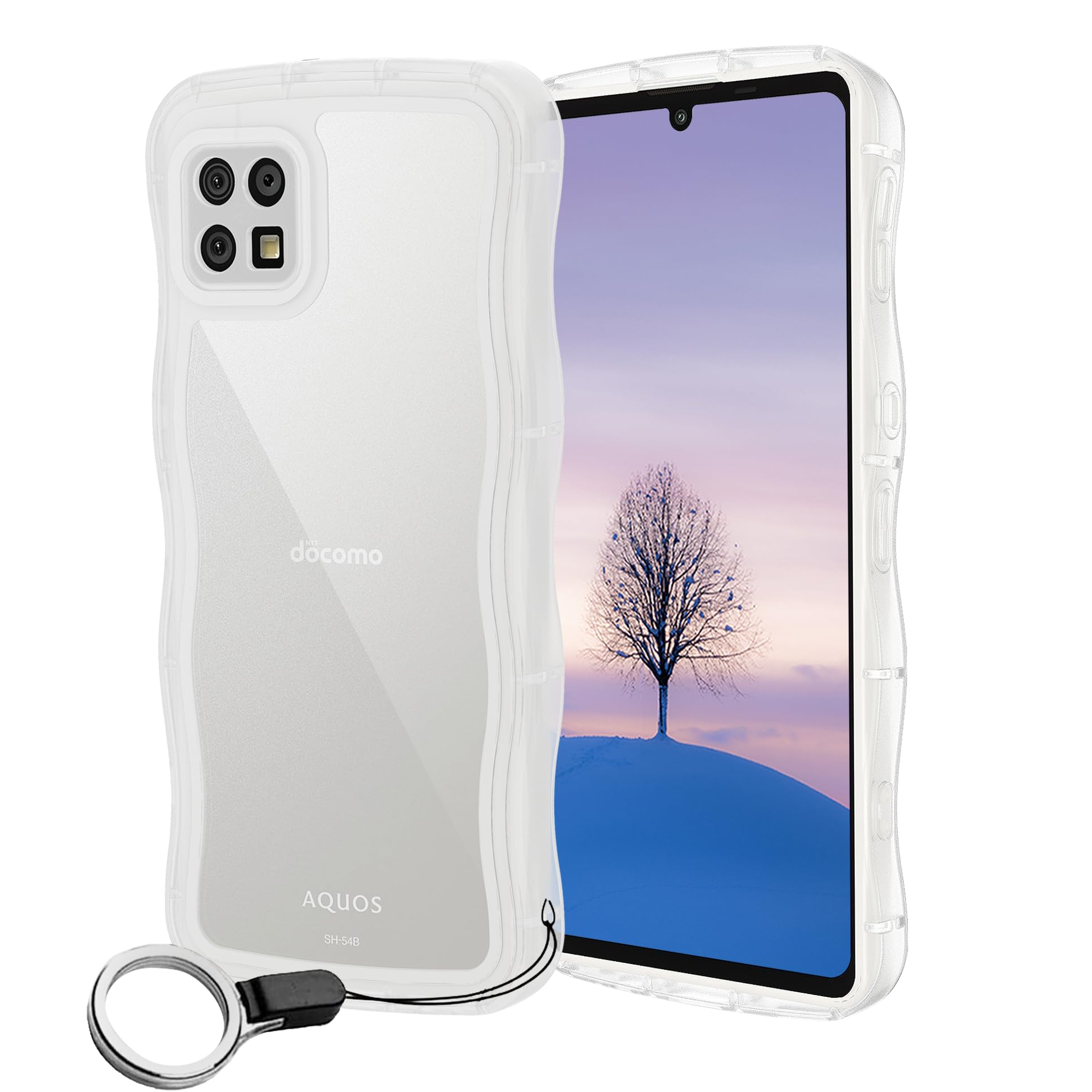 Amazon.co.jp: AQUOS sense6 sense6s ケース クリア ウェーブ SH-54B