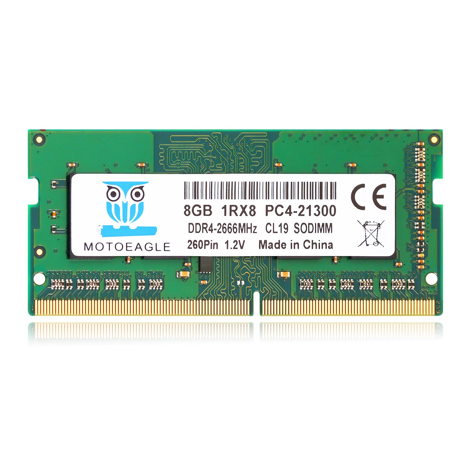 8GB 1RX8 DDR4 2666MHz PC4-21300 (PC4-2666V) CL19 SODIMM 1.2V 260