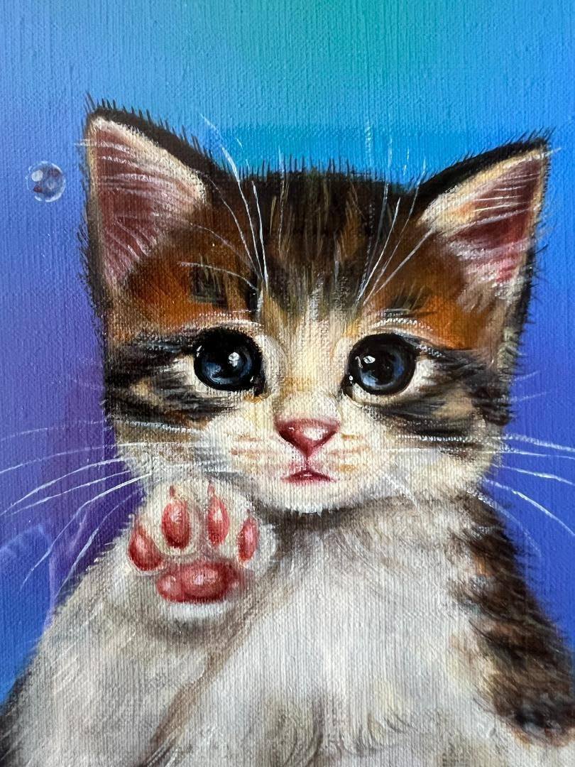 Amazon.co.jp: 八代亜紀 リラックス 猫 油彩 絵画油絵原画 : おもちゃ