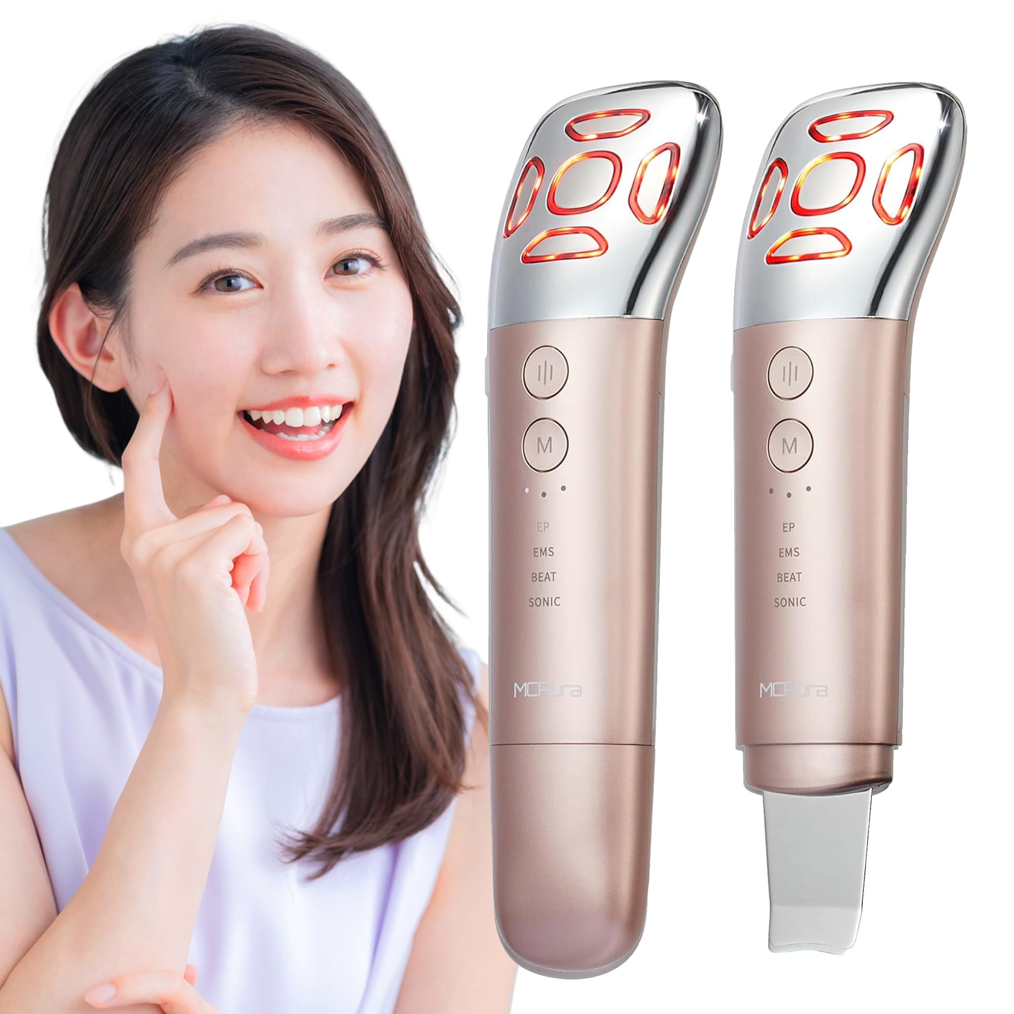 Amazon.co.jp: MCAura【国内正規品】美顔器 1台4モード12役 EMS