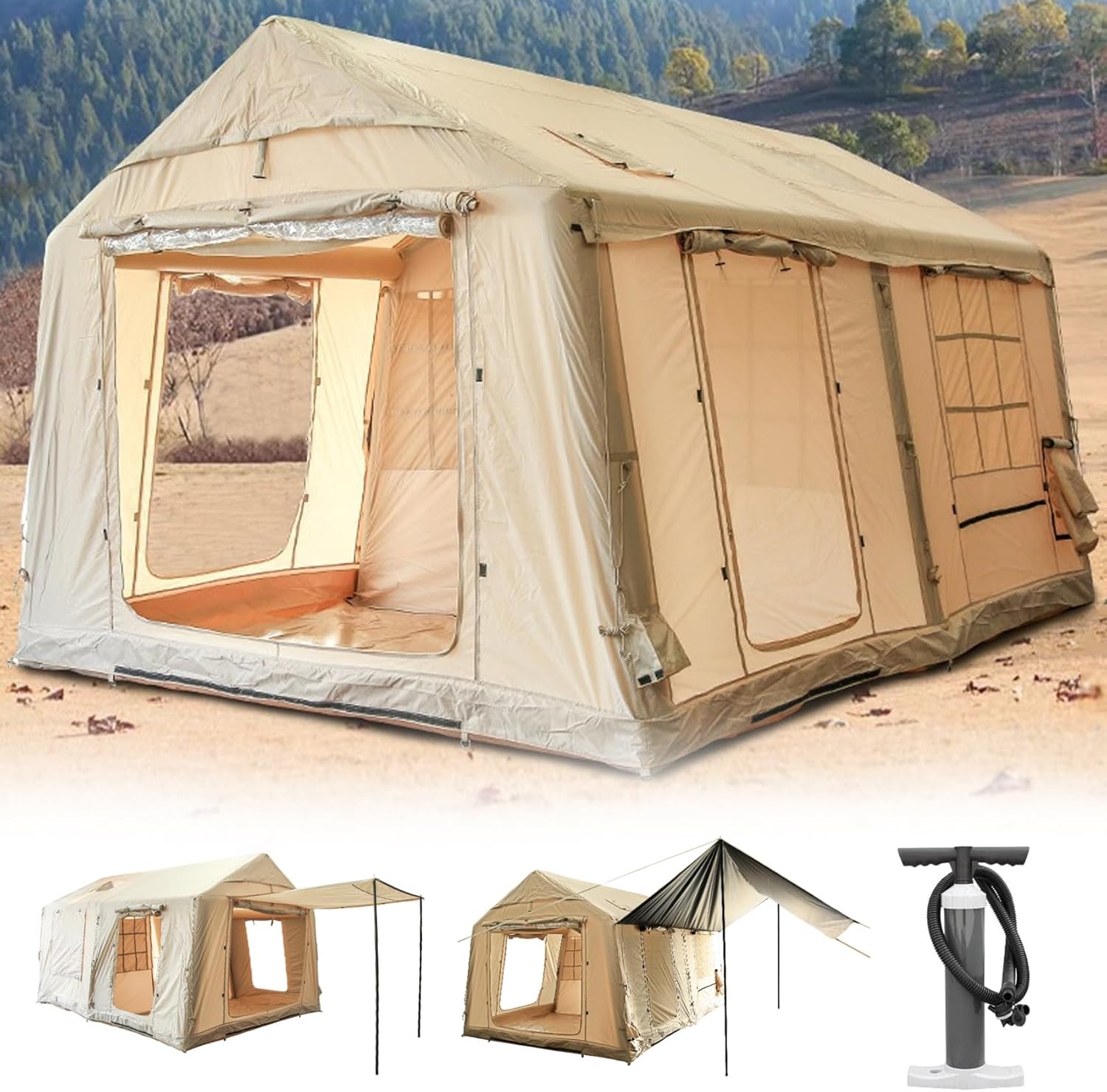 Amazon.co.jp: エアーテント 大型 1-8人用 12平米 240CM高い