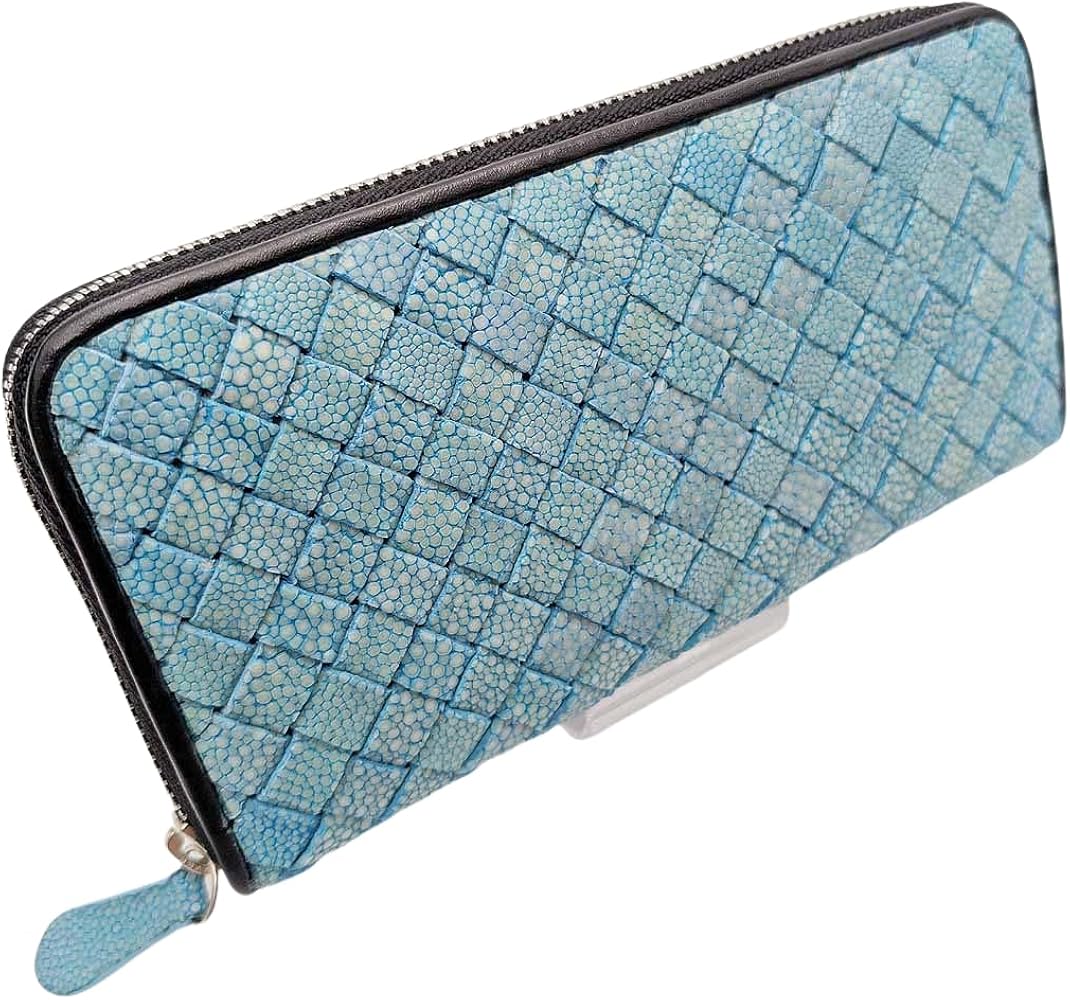 Amazon | ガルーシャ スティングレイ エイ革 編み込み加工 水色