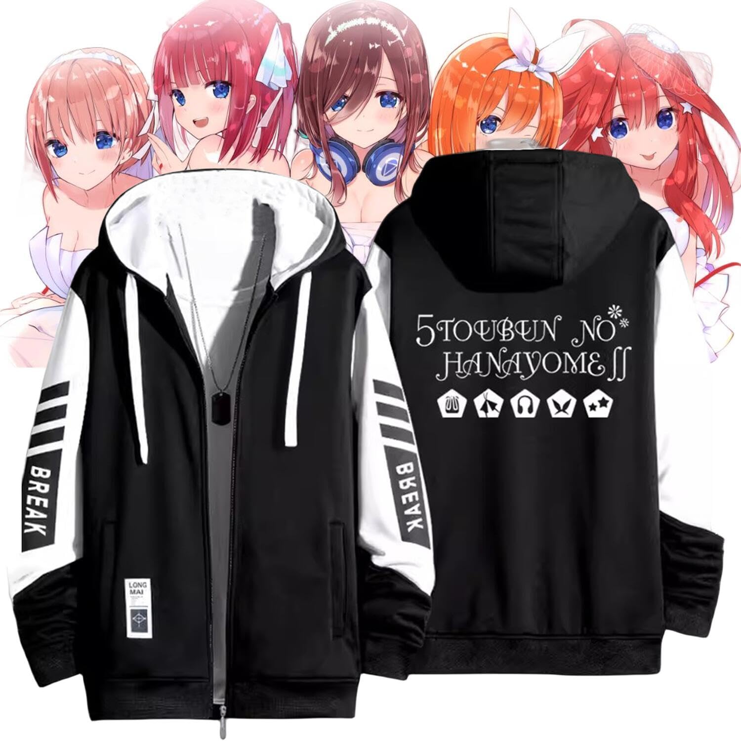 Amazon.co.jp: 五等分の花嫁 パーカー 長袖 コート 中野三玖 中野一花