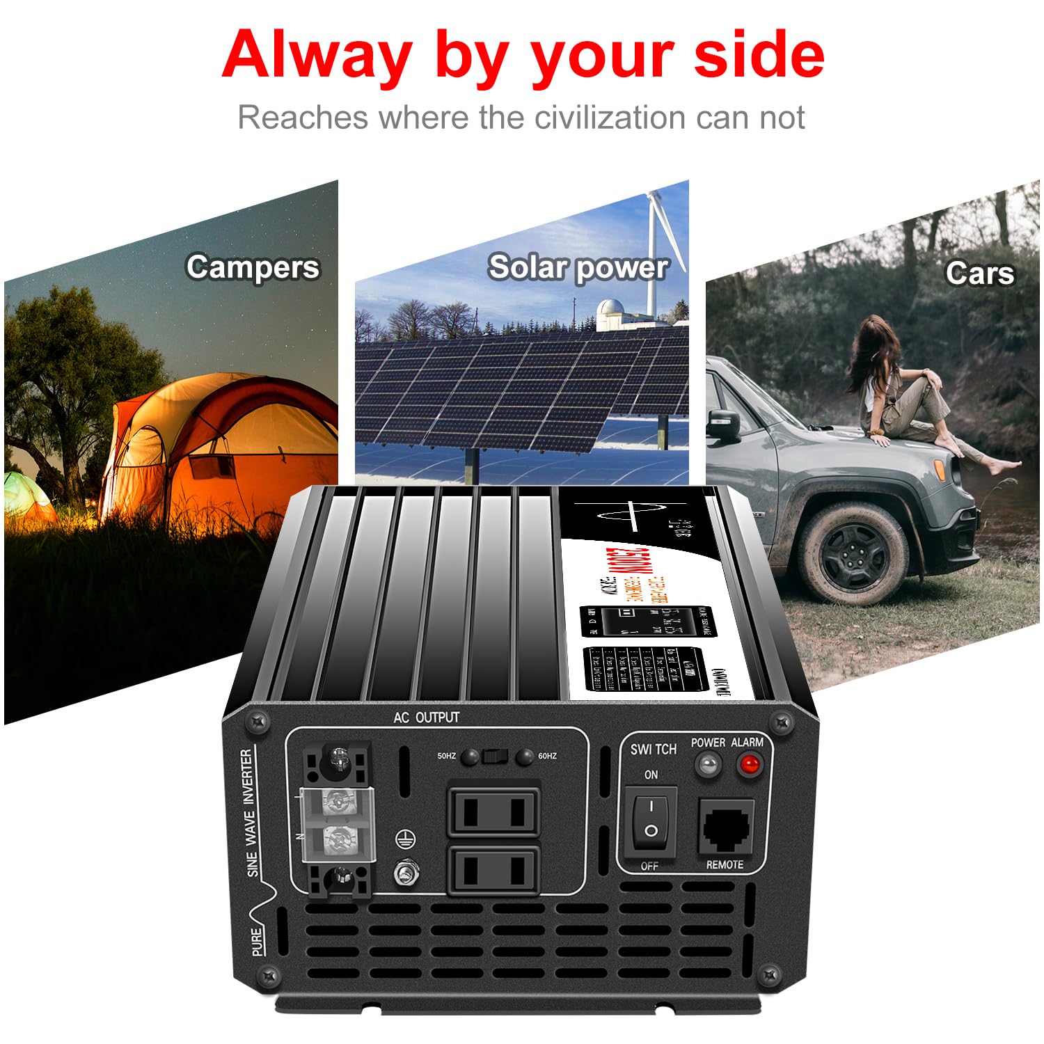 Amazon.co.jp: Xijia純正弦波 インバーター2500W DC 24VをAC 100V 変換