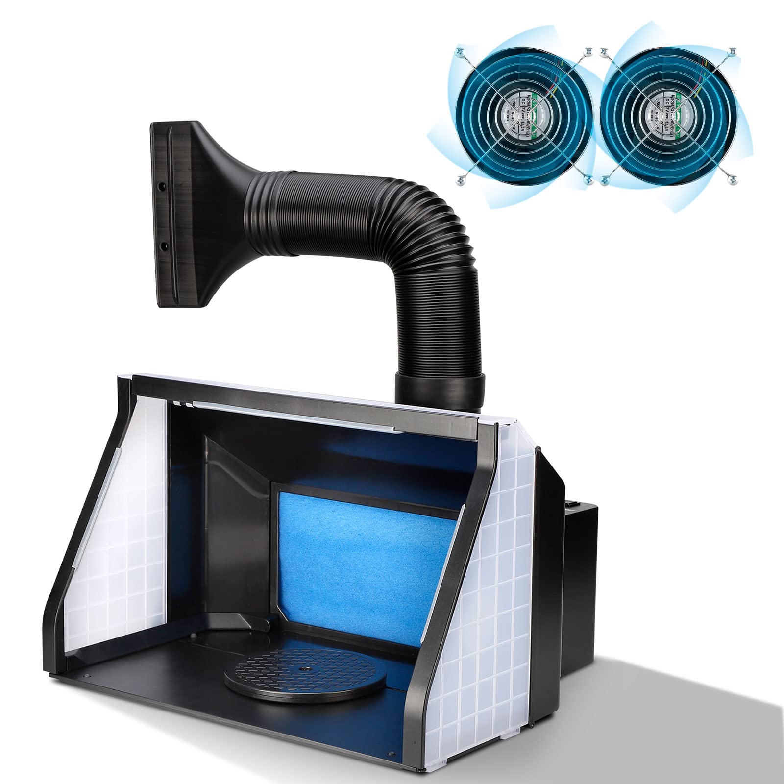 Amazon | Anesty 塗装ブース 2基フアン LED照明 スプレーブース 明るさ