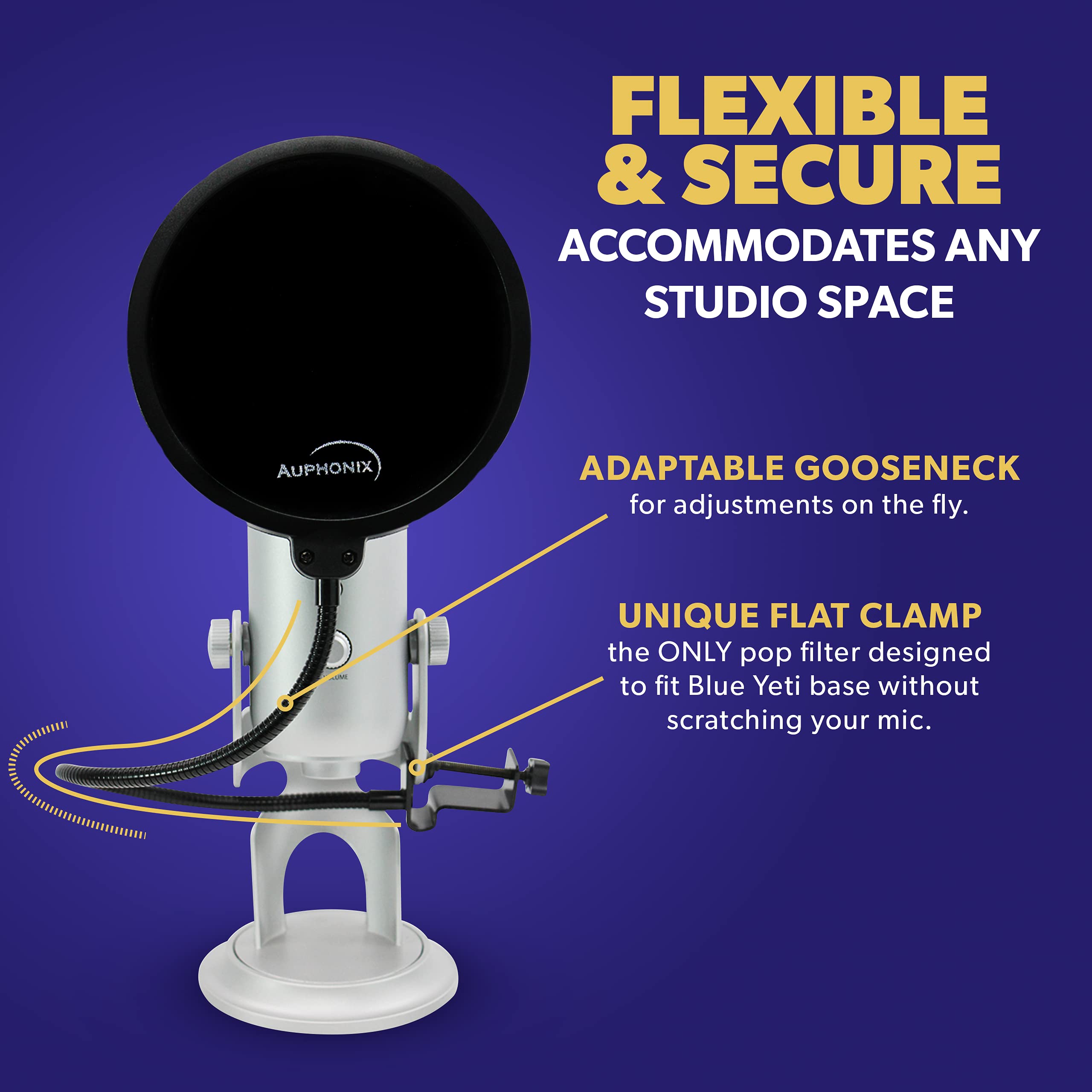 Amazon.com: Auphonix Pop Filter Screen for Microphones - Gooseneck