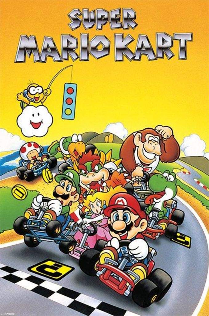 Amazon.co.jp: Super Mario Kartレトロポスター – 24 x 36 : ホーム