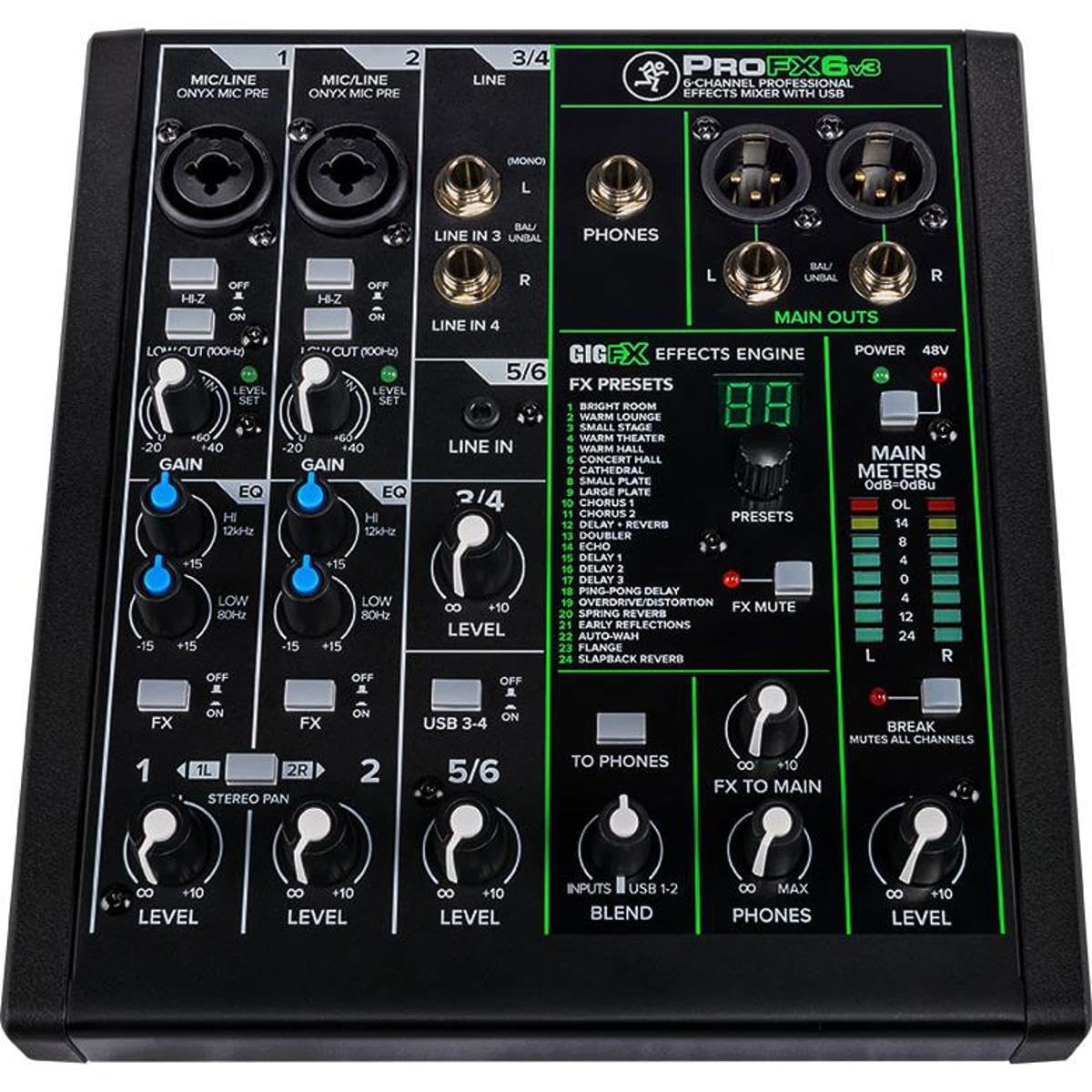 Amazon.com: Mackie ProFX6v3 6-Channel Professional Analog Mixer
