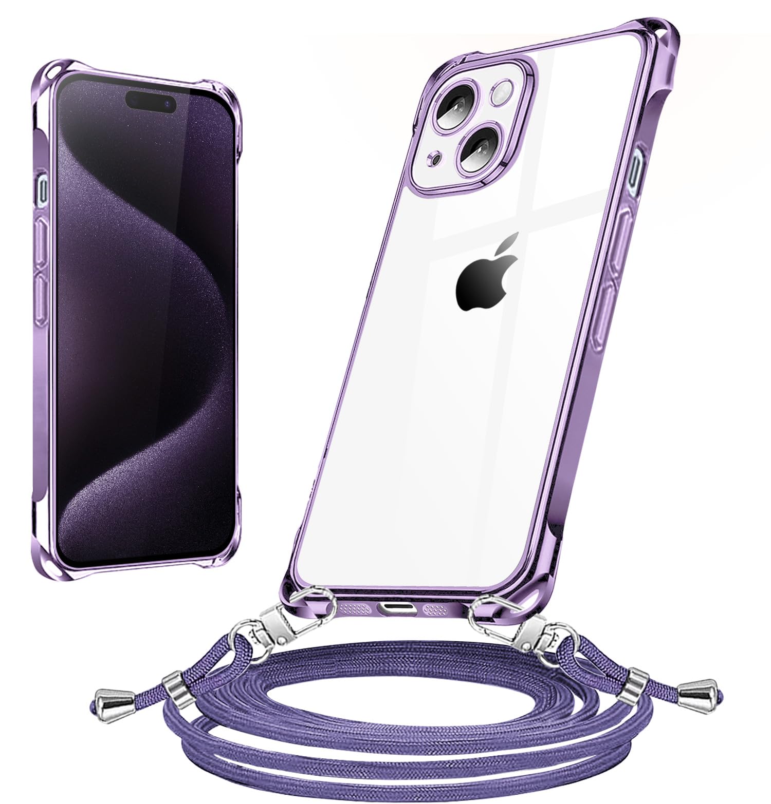 Amazon.co.jp: iPhone 15 ケース クリア ショルダー 耐衝撃 全面保護