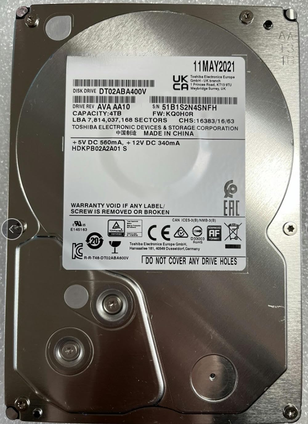 Amazon.com: RKEBK for 4tb Monitoring Hard Disk DT02ABA400V Desktop