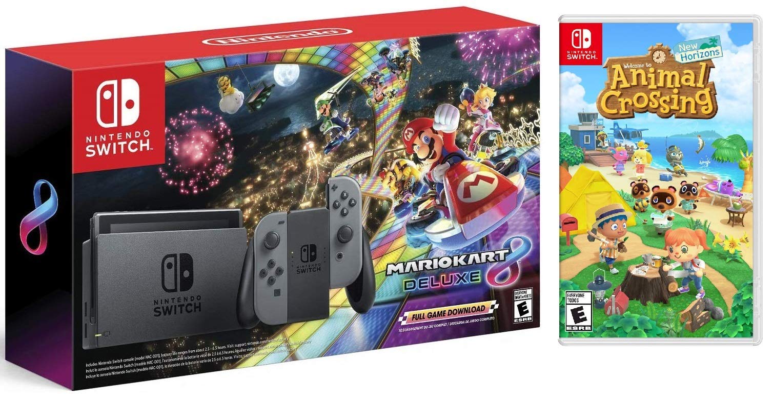 Nintendo Switch HAC 001 with Gray Joy-Con + Mario Kart 8 Deluxe