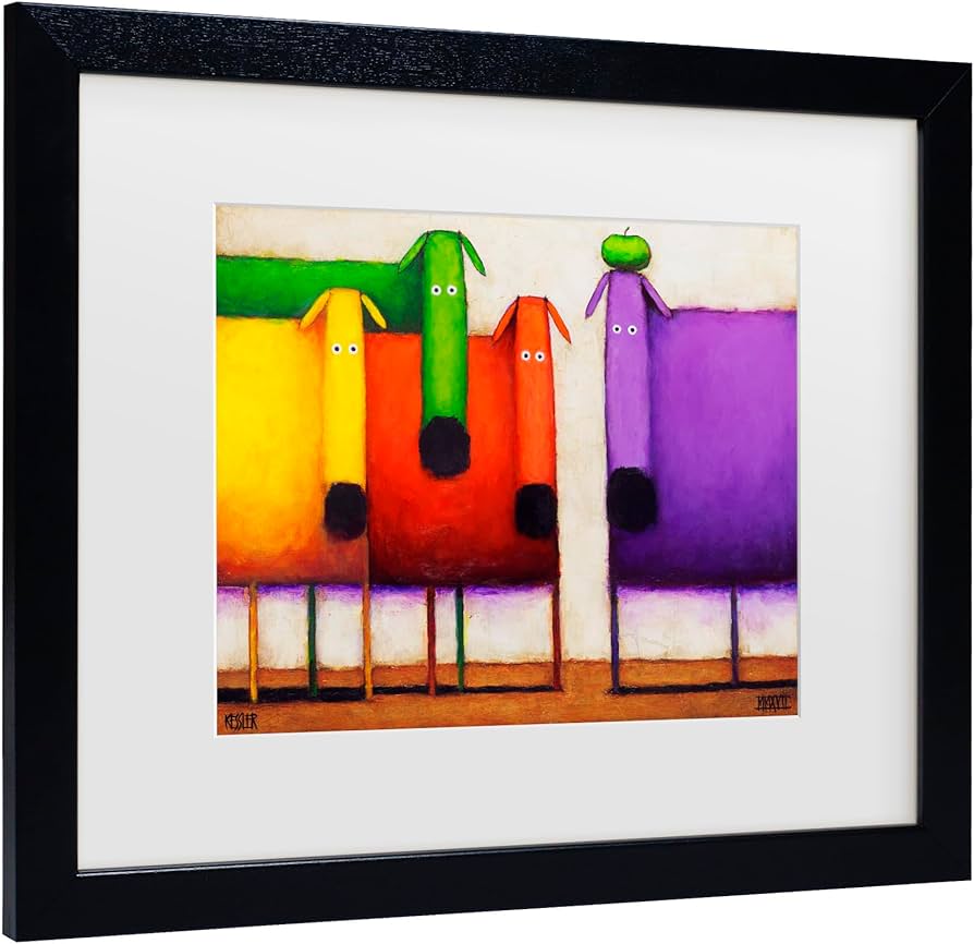 Amazon.co.jp: Daniel Patrick Kessler 'Rainbow Dogs' マットフレーム