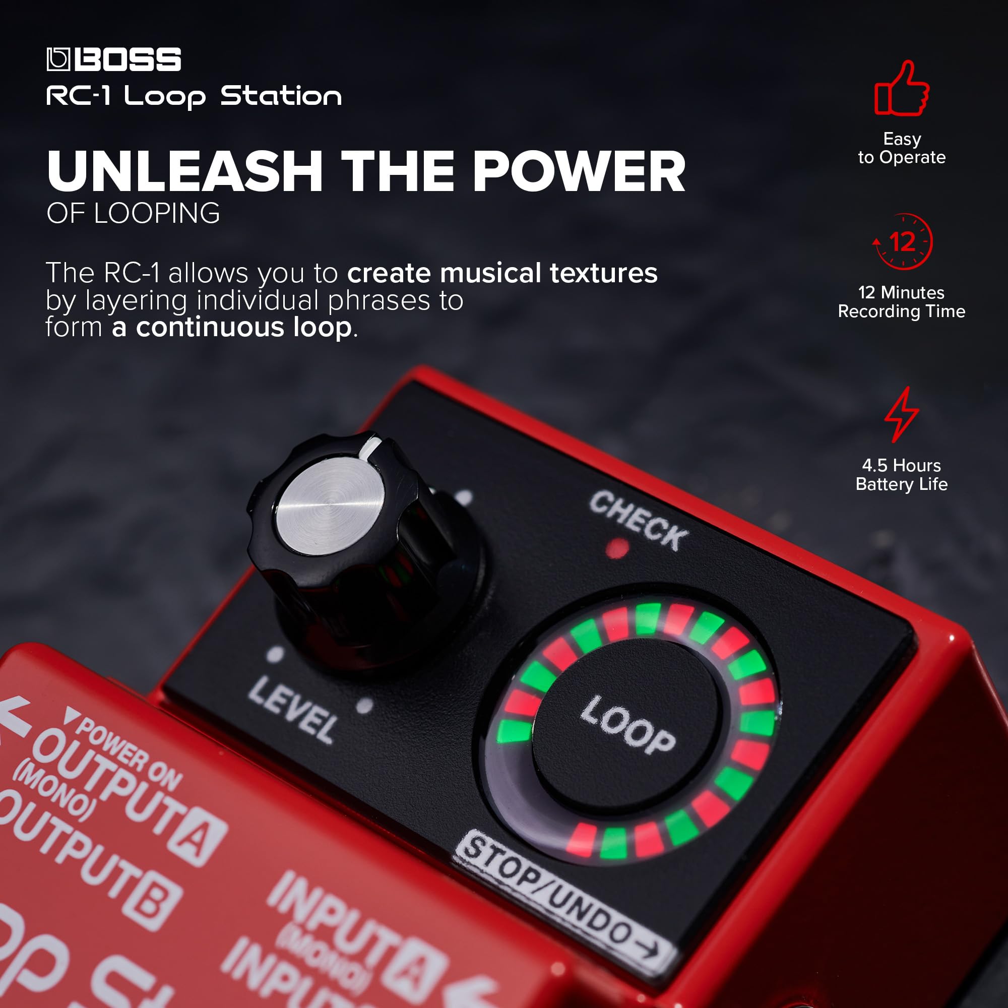 Amazon.com: BOSS RC-1 Loop Station Pedal | Industry Standard