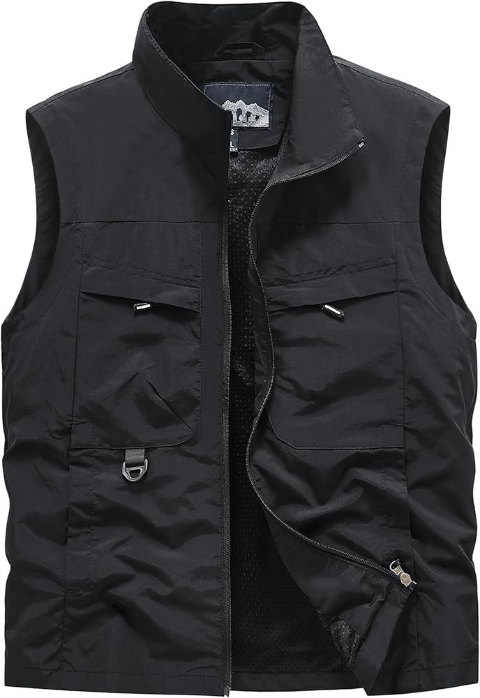 LOUECHY Men's Lightweight Golf Vest Full-Zip Windproof Sleeveless