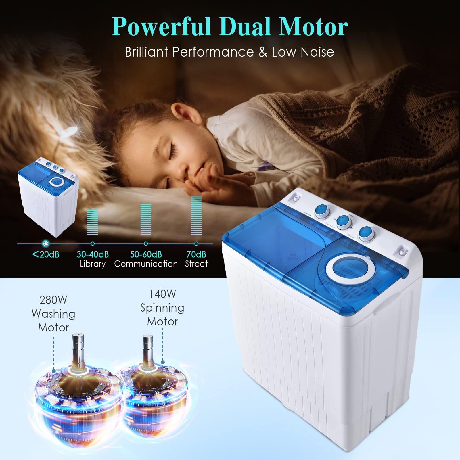 Giantex Portable Washing Machine, 26lbs Washer and Spinner Combo