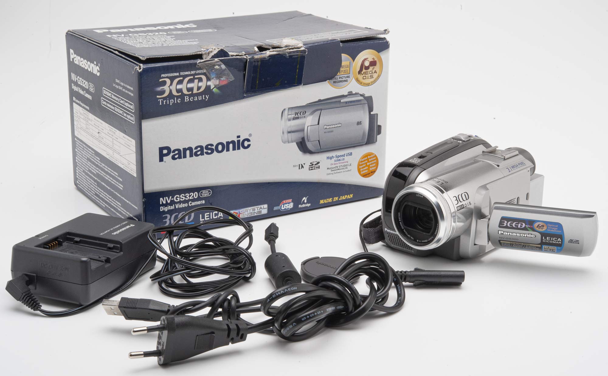 Panasonic NV-GS320 EG-S Camcorder Mini DV 10x Optical Zoom, 6.9 cm