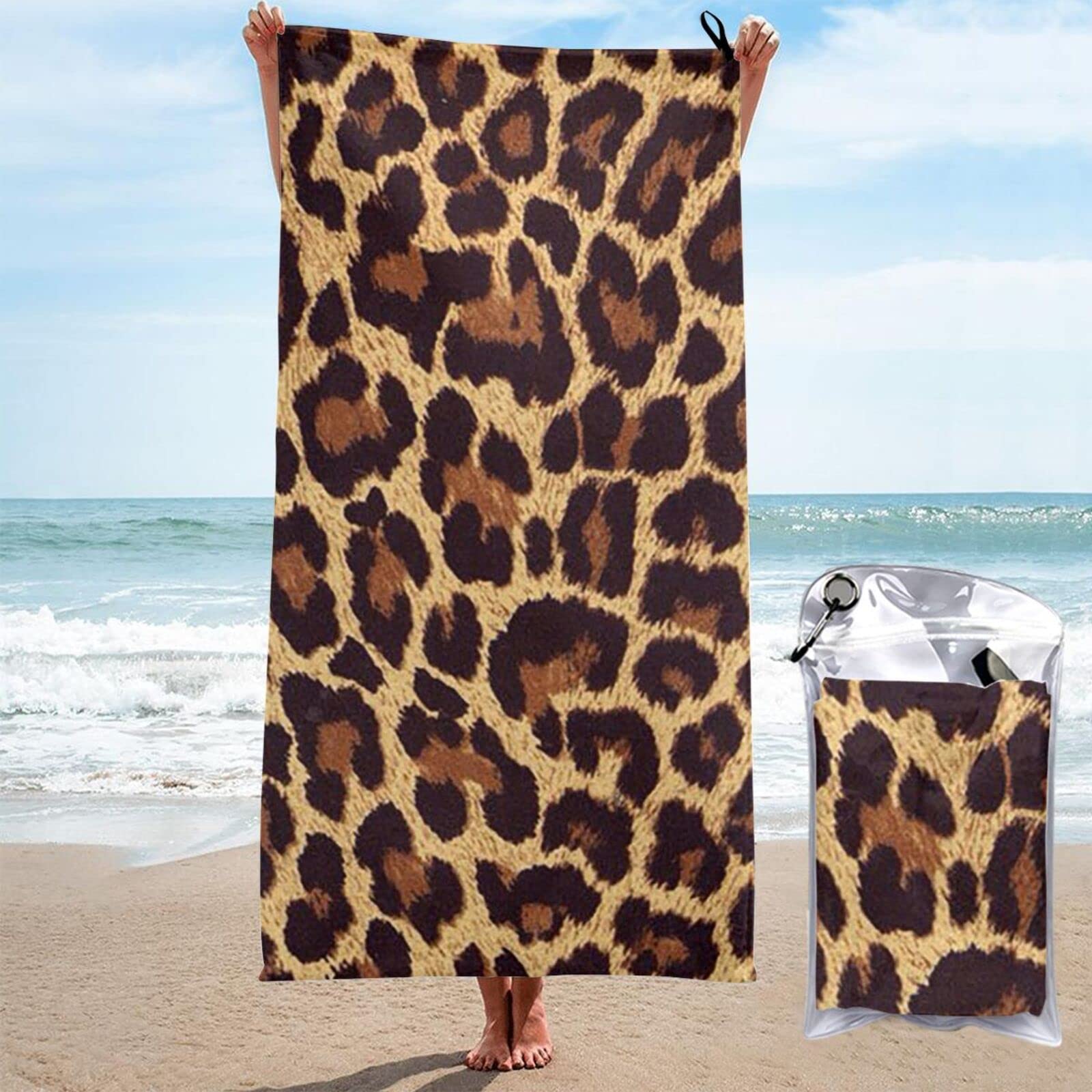 Amazon｜バスタオル タオル ヒョウ柄 レオパード柄 アニマルプリント
