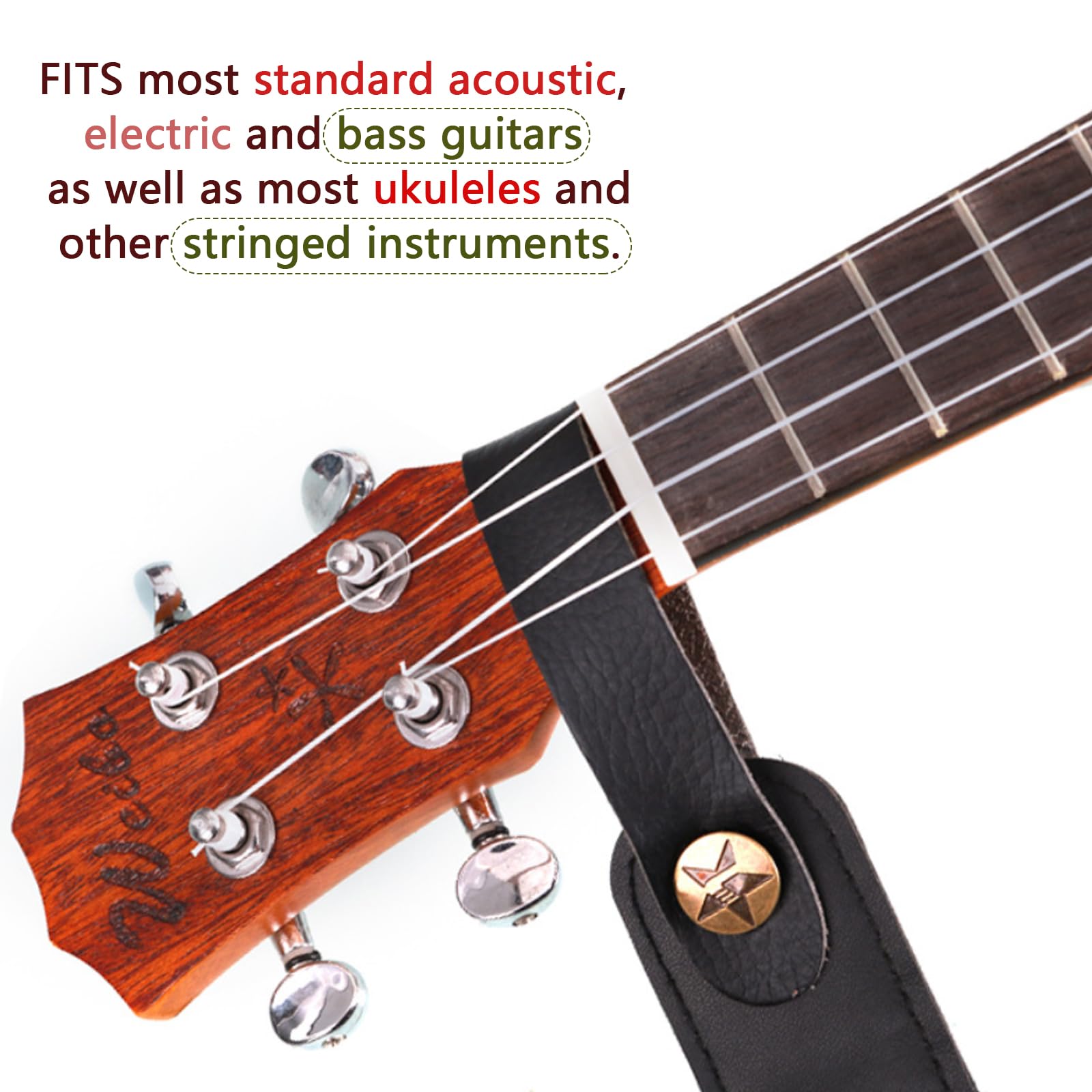 Amazon | Cheerock ギターヘッドストックストラップタイ、レザーギター