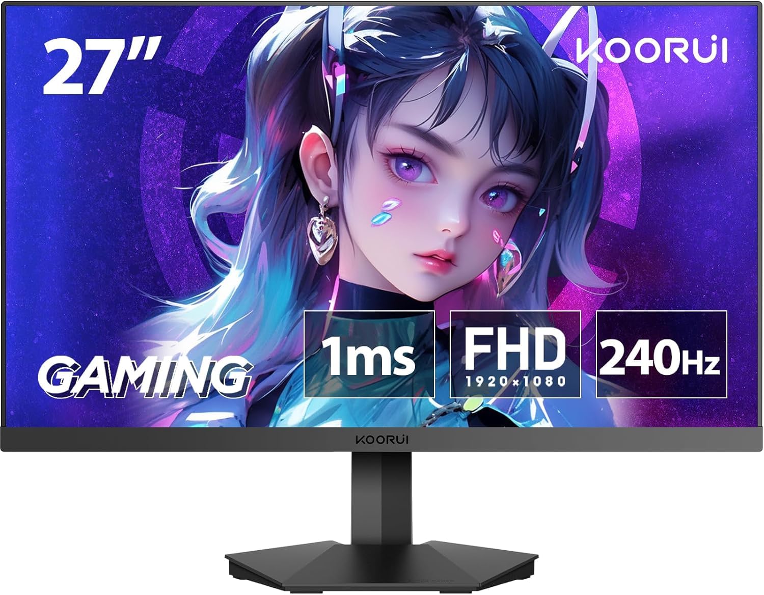 Amazon.co.jp: KOORUI GN02 Gaming Monitor, 27 Inch, 240 Hz, 1 ms