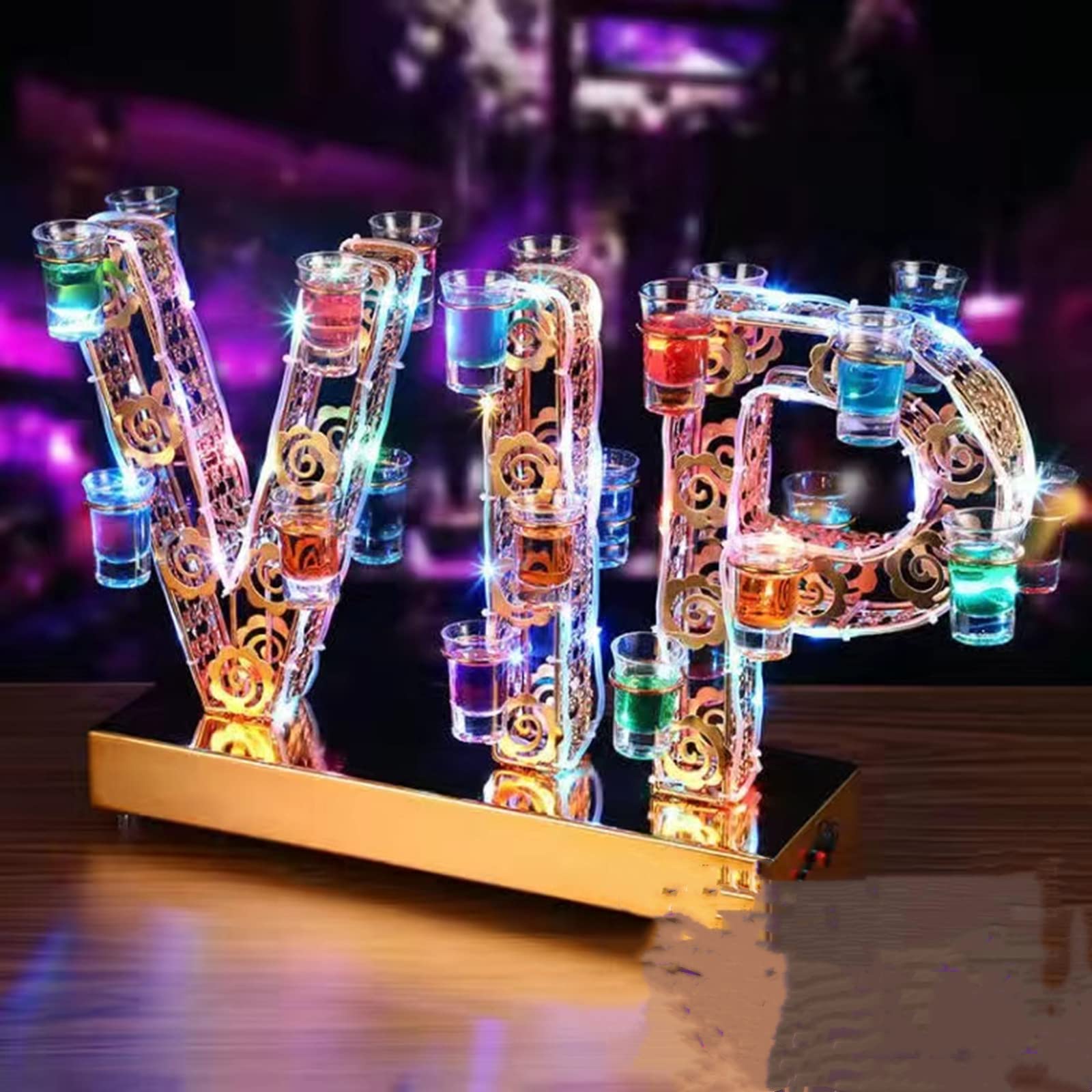 Amazon｜テキーラ観覧車 LED酒グラス棚 VIP酒カップホルダー 酒グラス