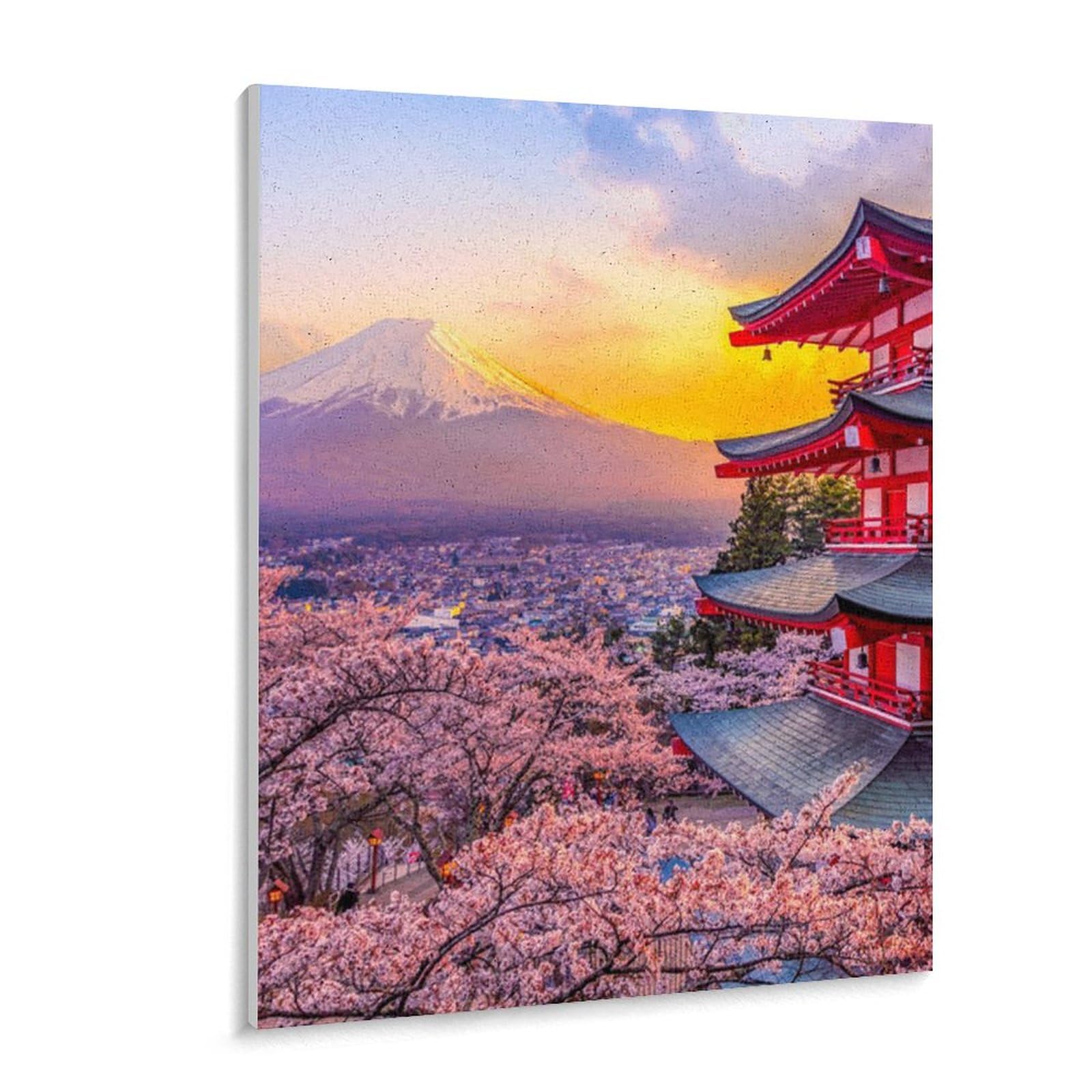 Amazon | 富士山と桜と五重塔 数字油絵 素晴らしい街並み 数字キット