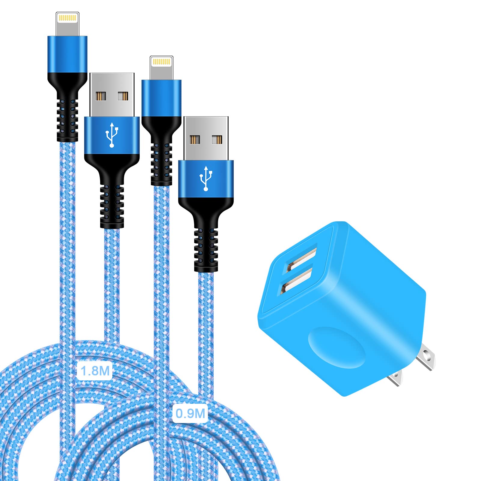 Amazon | iPhone 充電器 USB 充電器 2ポート ライトニングケーブル 2本