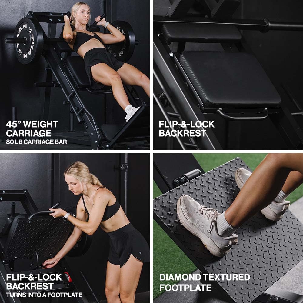 Amazon | Titan Fitness プレート搭載リニアレッグプレス&ハック