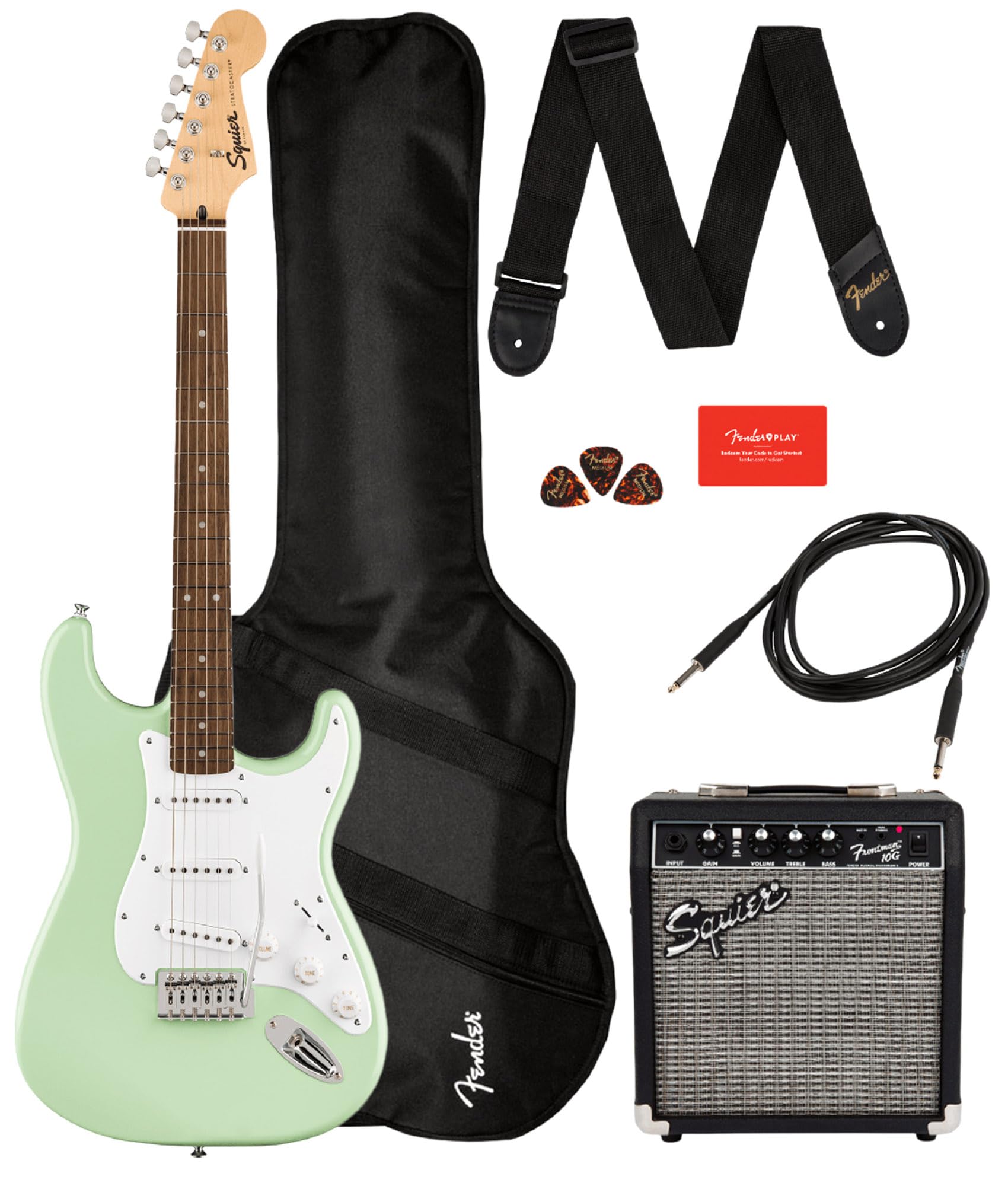 Amazon.com: Fender Squier Sonic Stratocaster Pack - Surf Green