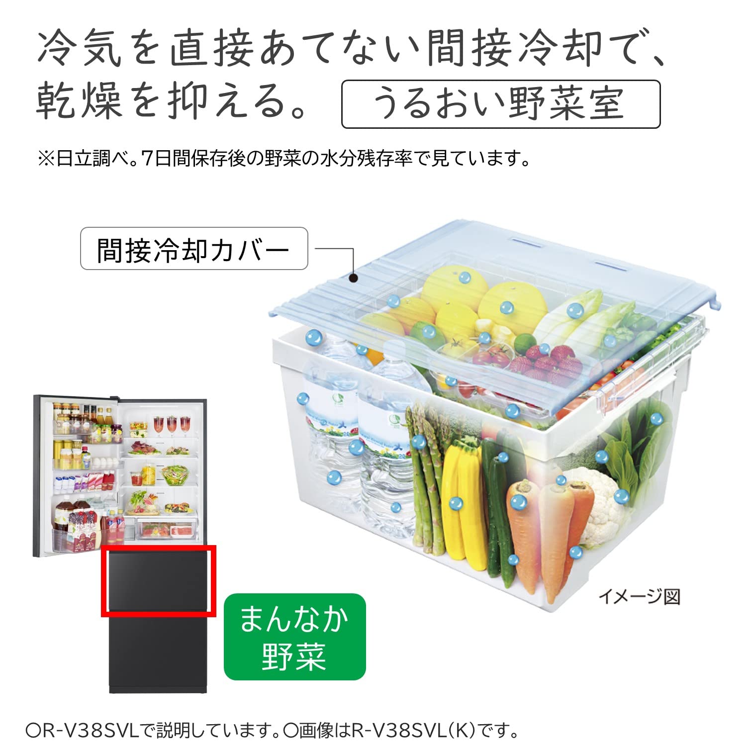 Amazon | 日立 冷蔵庫 幅60cm 375L ブリリアントブラック R-V38SVL K 3