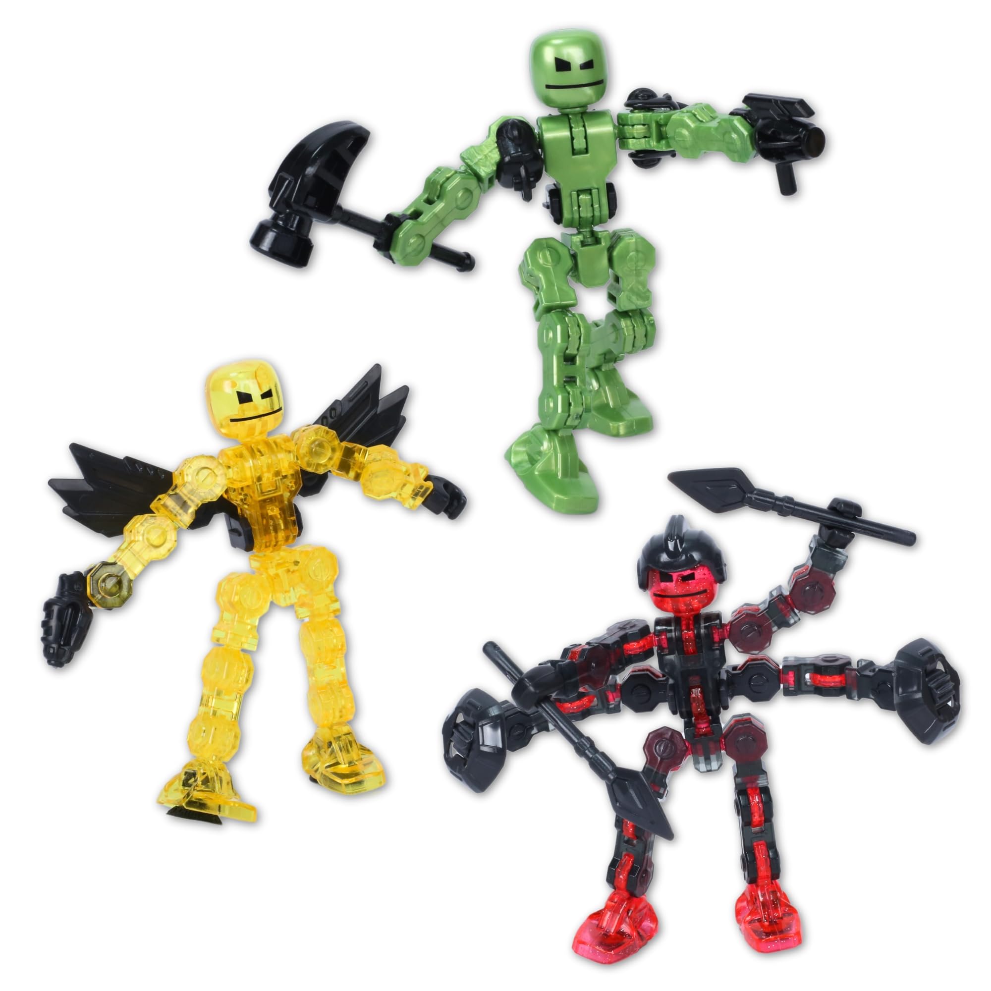 Zing Klikbot Galaxy Pack, Set of 3 Poseable Action Figures with